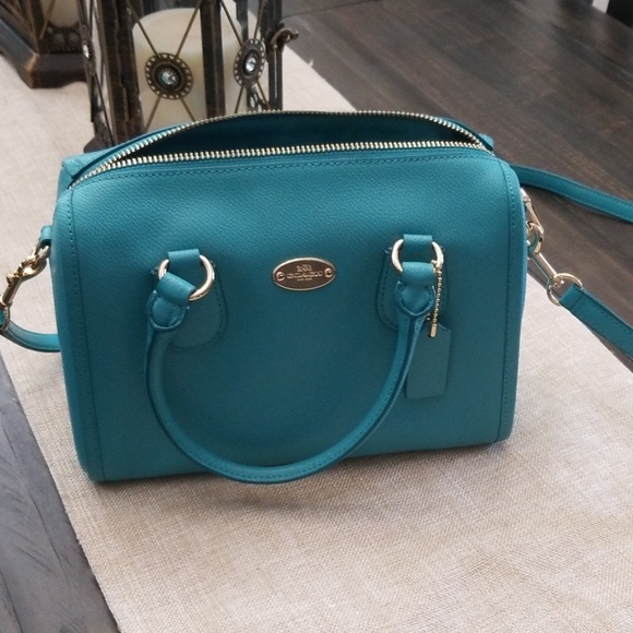 Coach Handbags - NWOT Coach Satchel "Miami Dolphins color Teal"
